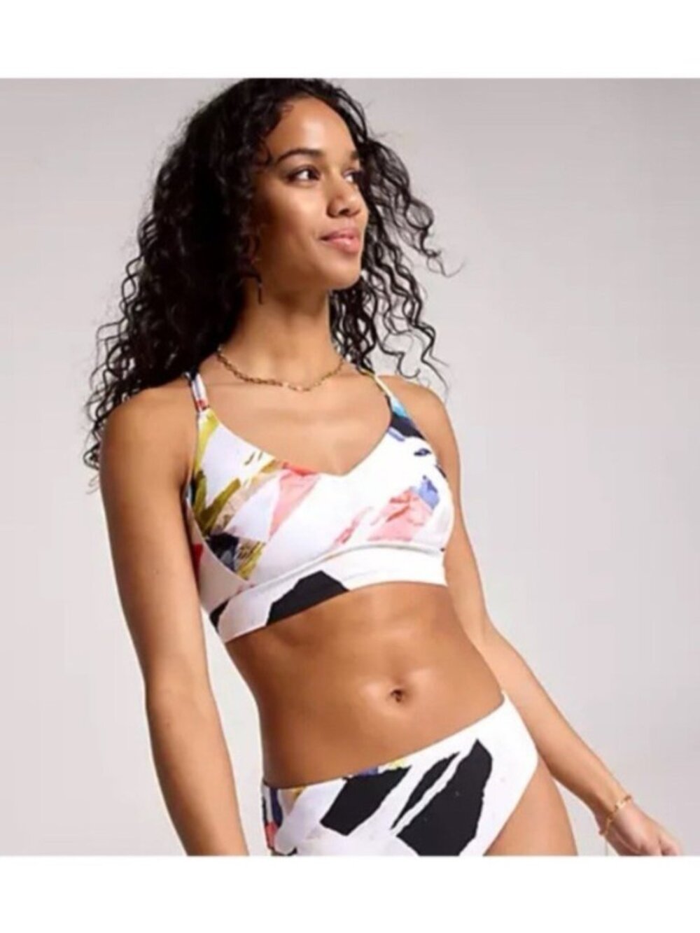Calia Carrie Underwood Bikini Top XL Collage Pure White Strappy  NWT